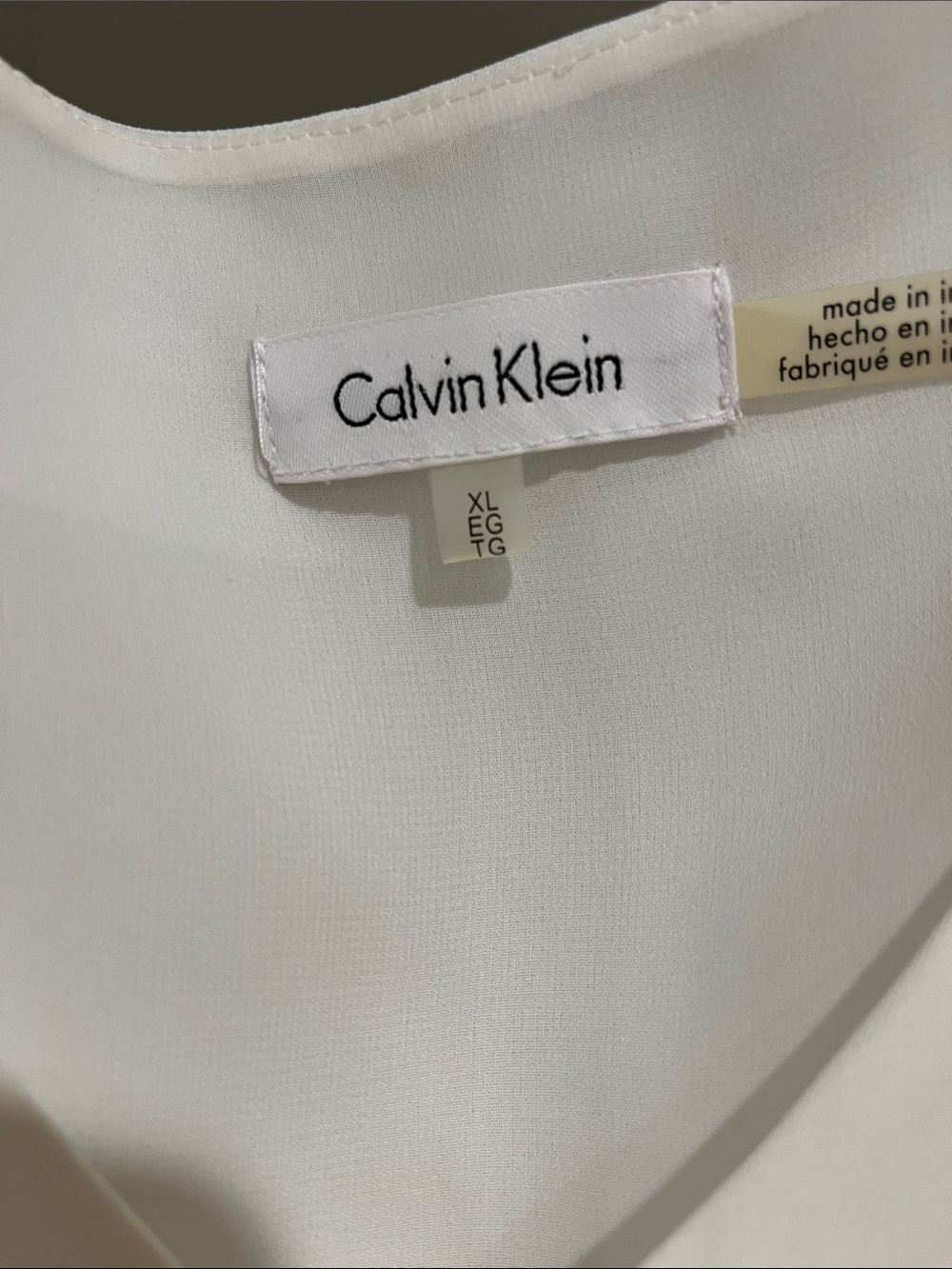 Calvin Klein Cream V-Neck Top